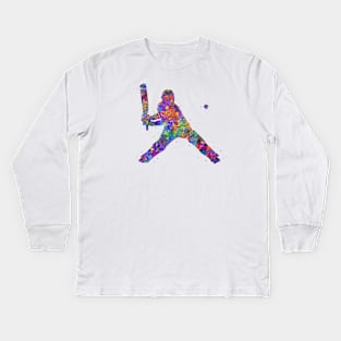 Cricket player Kids Long Sleeve T-Shirt